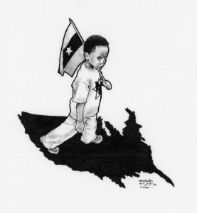 child with flag