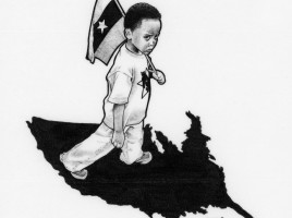 child with flag